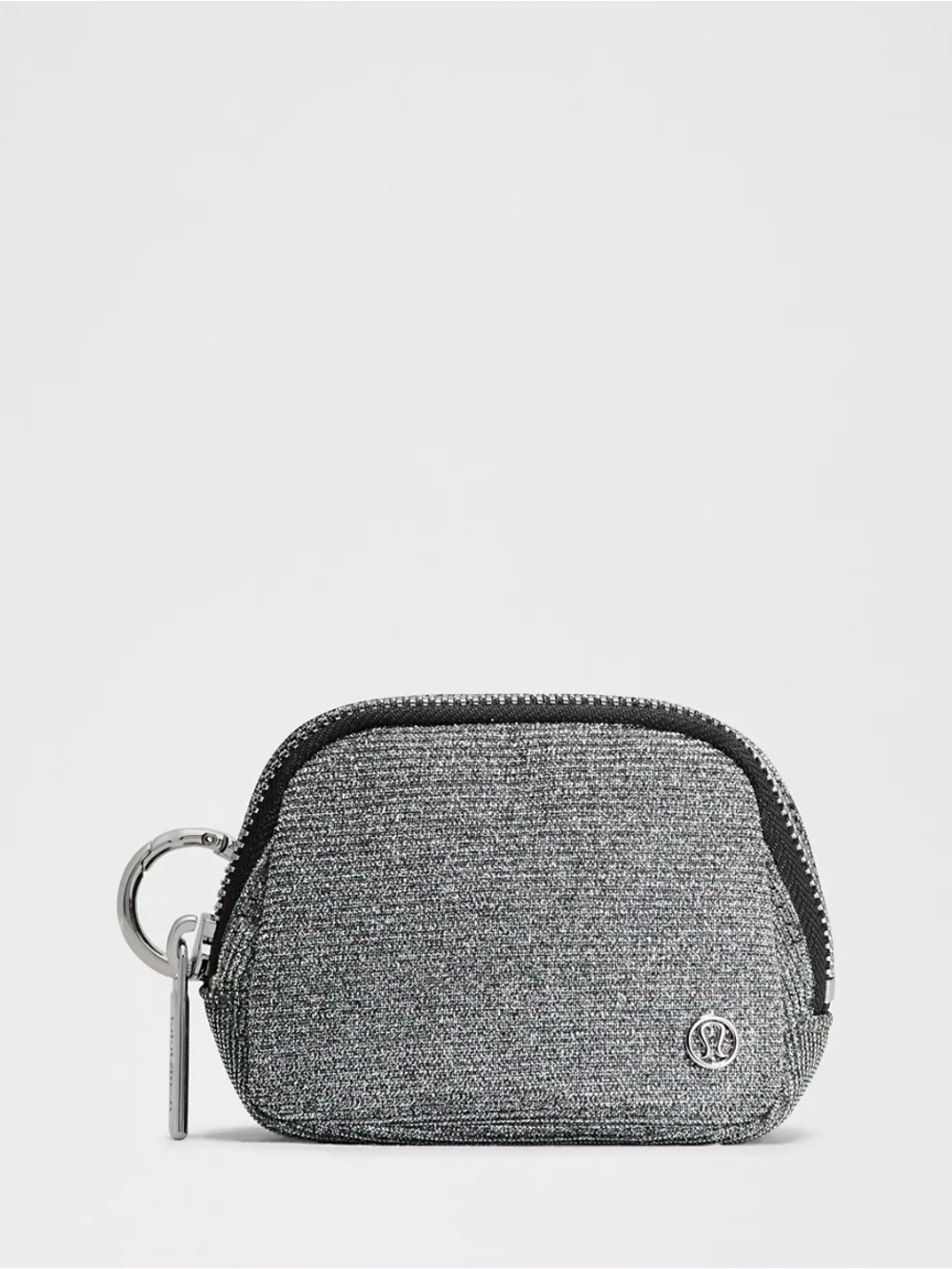 lululemon athletica Silver/Gray Mini Zip Pouch with Keyring